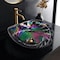 Ruvati 19 inch Murano Glass Art Vessel Seashell Decorative Pattern Bathroom Sink Cosmic Black RVB3048 - alternate 1